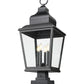 Z-Lite Raphael 5029PHXLS-LSQPM-BK 4-Light Sand Black Aluminum Frame Clear Seedy Glass Shade Outdoor Pier Mounted Fixture