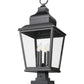 Z-Lite Raphael 5029PHXLS-LSQPM-BK 4-Light Sand Black Aluminum Frame Clear Seedy Glass Shade Outdoor Pier Mounted Fixture