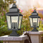Z-Lite Raphael 5029PHXLS-LSQPM-BK 4-Light Sand Black Aluminum Frame Clear Seedy Glass Shade Outdoor Pier Mounted Fixture