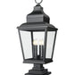 Z-Lite Raphael 5029PHXLS-LSQPM-BK 4-Light Sand Black Aluminum Frame Clear Seedy Glass Shade Outdoor Pier Mounted Fixture