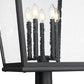Z-Lite Raphael 5029PHXXLR-5010P-BK 5-Light Sand Black Aluminum Frame Clear Seedy Glass Shade Outdoor Post Mounted Fixture