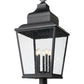Z-Lite Raphael 5029PHXXLR-533PM-BK 5-Light Sand Black Aluminum Frame Clear Seedy Glass Shade Outdoor Pier Mounted Fixture