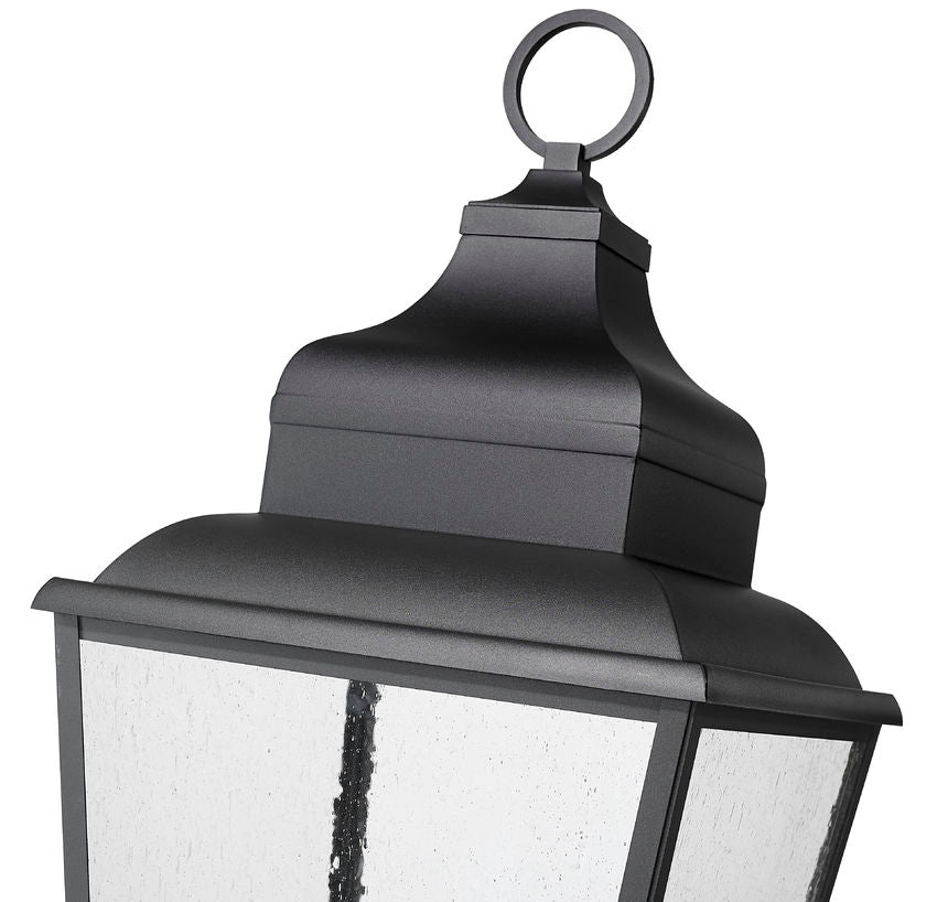 Z-Lite Raphael 5029PHXXLR-533PM-BK 5-Light Sand Black Aluminum Frame Clear Seedy Glass Shade Outdoor Pier Mounted Fixture
