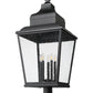 Z-Lite Raphael 5029PHXXLR-533PM-BK 5-Light Sand Black Aluminum Frame Clear Seedy Glass Shade Outdoor Pier Mounted Fixture