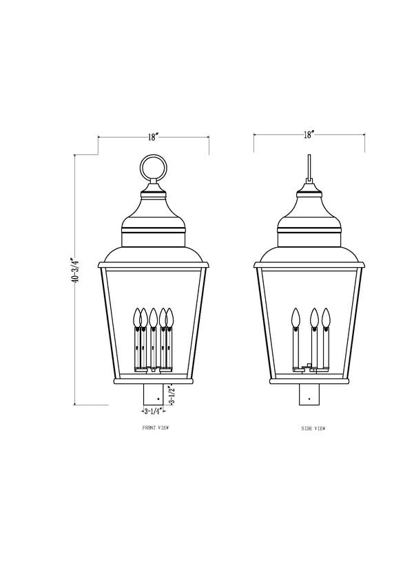 Z-Lite Raphael 5029PHXXLR-BK 5-Light Sand Black Aluminum Frame Clear Seedy Glass Shade Outdoor Post Mount Fixture