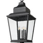 Z-Lite Raphael 5029PHXXLR-BK 5-Light Sand Black Aluminum Frame Clear Seedy Glass Shade Outdoor Post Mount Fixture