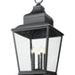 Z-Lite Raphael 5029PHXXLS-BK 5-Light Sand Black Aluminum Frame Clear Seedy Glass Shade Outdoor Post Mount Fixture