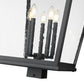 Z-Lite Raphael 5029PHXXLS-BK 5-Light Sand Black Aluminum Frame Clear Seedy Glass Shade Outdoor Post Mount Fixture
