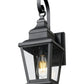 Z-Lite Raphael 5029S-BK 1-Light Sand Black Aluminum Frame Clear Seedy Glass Shade Outdoor Wall Light