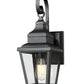 Z-Lite Raphael 5029S-BK 1-Light Sand Black Aluminum Frame Clear Seedy Glass Shade Outdoor Wall Light