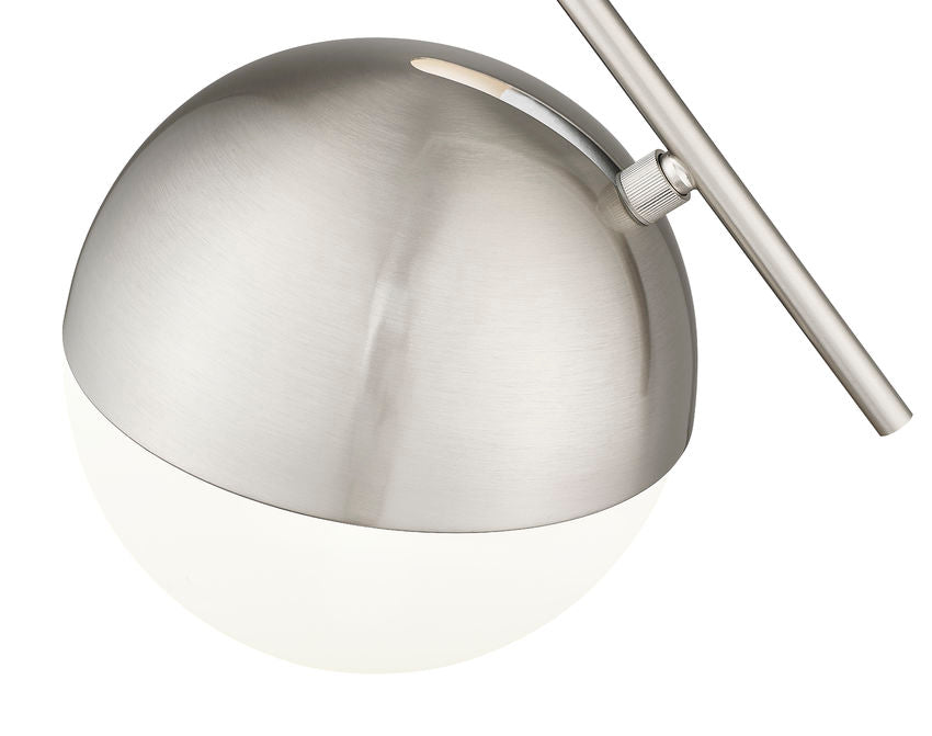 Z-Lite Realm Sphere 11" 1-Light Medium Base Brushed Nickel Steel Matte Opal Glass Shade Pendant Lighting