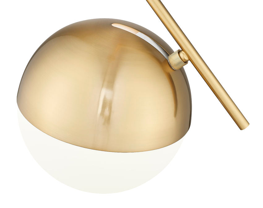 Z-Lite Realm Sphere 11" 1-Light Medium Base Modern Gold Steel Matte Opal Glass Shade Pendant Lighting