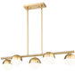 Z-Lite Realm Sphere 12" 5-Light Medium Base Modern Gold Steel Matte Opal Glass Shade Linear Chandelier
