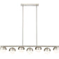 Z-Lite Realm Sphere 12" 7-Light Medium Base Brushed Nickel Steel Matte Opal Glass Shade Linear Chandelier