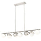 Z-Lite Realm Sphere 12" 7-Light Medium Base Brushed Nickel Steel Matte Opal Glass Shade Linear Chandelier