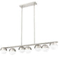 Z-Lite Realm Sphere 12" 7-Light Medium Base Brushed Nickel Steel Matte Opal Glass Shade Linear Chandelier