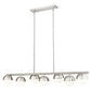 Z-Lite Realm Sphere 12" 7-Light Medium Base Brushed Nickel Steel Matte Opal Glass Shade Linear Chandelier