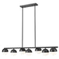 Z-Lite Realm Sphere 12" 7-Light Medium Base Matte Black Steel Matte Opal Glass Shade Linear Chandelier