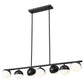 Z-Lite Realm Sphere 12" 7-Light Medium Base Matte Black Steel Matte Opal Glass Shade Linear Chandelier