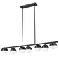 Z-Lite Realm Sphere 12" 7-Light Medium Base Matte Black Steel Matte Opal Glass Shade Linear Chandelier