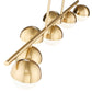 Z-Lite Realm Sphere 12" 7-Light Medium Base Modern Gold Steel Matte Opal Glass Shade Linear Chandelier