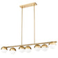Z-Lite Realm Sphere 12" 7-Light Medium Base Modern Gold Steel Matte Opal Glass Shade Linear Chandelier