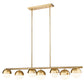 Z-Lite Realm Sphere 12" 7-Light Medium Base Modern Gold Steel Matte Opal Glass Shade Linear Chandelier