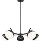 Z-Lite Realm Sphere 32" 5-Light Medium Base Matte Black Steel Matte Opal Glass Shade Chandelier