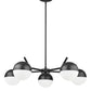 Z-Lite Realm Sphere 32" 5-Light Medium Base Matte Black Steel Matte Opal Glass Shade Chandelier