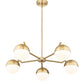 Z-Lite Realm Sphere 32" 5-Light Medium Base Modern Gold Steel Matte Opal Glass Shade Chandelier
