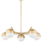 Z-Lite Realm Sphere 32" 5-Light Medium Base Modern Gold Steel Matte Opal Glass Shade Chandelier