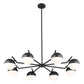 Z-Lite Realm Sphere 44" 8-Light Medium Base Matte Black Steel Matte Opal Glass Shade Chandelier