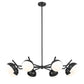 Z-Lite Realm Sphere 44" 8-Light Medium Base Matte Black Steel Matte Opal Glass Shade Chandelier