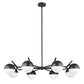 Z-Lite Realm Sphere 44" 8-Light Medium Base Matte Black Steel Matte Opal Glass Shade Chandelier