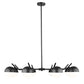 Z-Lite Realm Sphere 44" 8-Light Medium Base Matte Black Steel Matte Opal Glass Shade Chandelier
