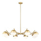 Z-Lite Realm Sphere 44" 8-Light Medium Base Modern Gold Steel Matte Opal Glass Shade Chandelier