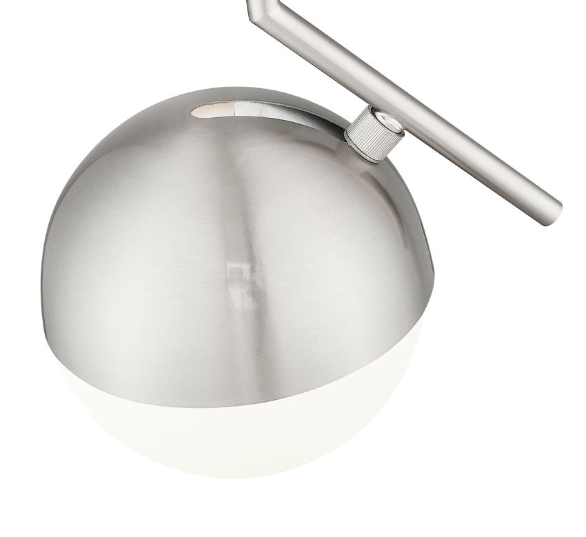 Z-Lite Realm Sphere 9" 1-Light Medium Base Brushed Nickel Steel Matte Opal Glass Shade Pendant Lighting