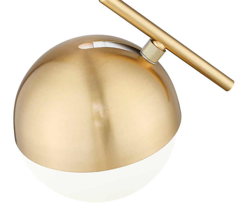 Z-Lite Realm Sphere 9" 1-Light Medium Base Modern Gold Steel Matte Opal Glass Shade Pendant Lighting