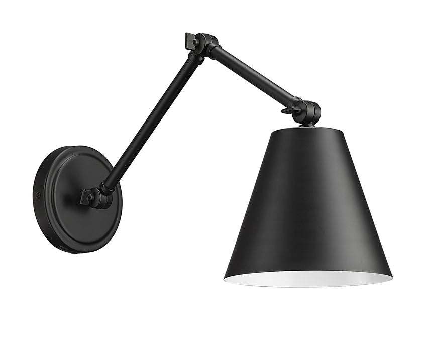 Z-Lite Regent 8" 1-Light Matte Black Steel Wall Sconce
