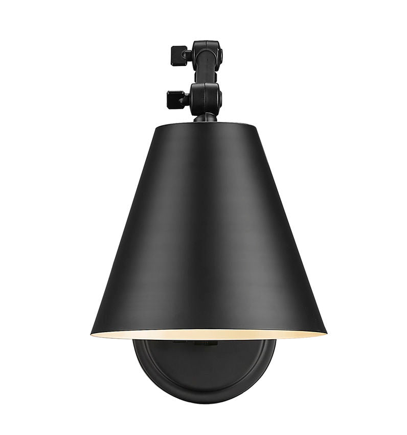 Z-Lite Regent 8" 1-Light Matte Black Steel Wall Sconce
