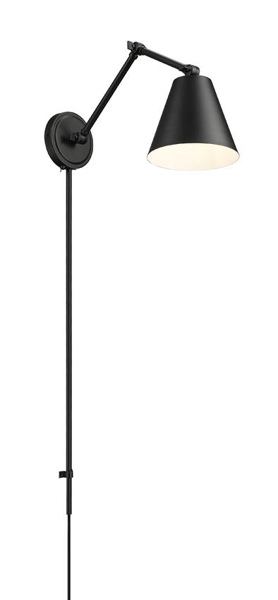 Z-Lite Regent 8" 1-Light Matte Black Steel Wall Sconce