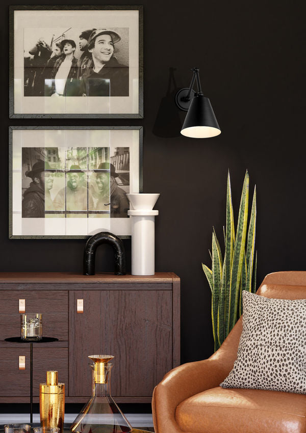 Z-Lite Regent 8" 1-Light Matte Black Steel Wall Sconce