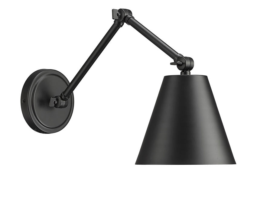 Z-Lite Regent 8" 1-Light Matte Black Steel Wall Sconce