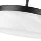 Z-Lite Renaud 13" 1-Light LED-Integrated Matte Black Steel Frame Feathered White Glass Shade Pendant Light