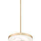 Z-Lite Renaud 13" 1-Light LED-Integrated Modern Gold Steel Frame Feathered White Glass Shade Pendant Light