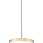 Z-Lite Renaud 13" 1-Light LED-Integrated Modern Gold Steel Frame Feathered White Glass Shade Pendant Light