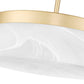 Z-Lite Renaud 13" 1-Light LED-Integrated Modern Gold Steel Frame Feathered White Glass Shade Pendant Light