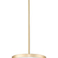Z-Lite Renaud 13" 1-Light LED-Integrated Modern Gold Steel Frame Feathered White Glass Shade Pendant Light