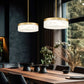 Z-Lite Renaud 13" 1-Light LED-Integrated Modern Gold Steel Frame Feathered White Glass Shade Pendant Light