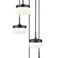 Z-Lite Renaud 16" 5-Light LED-Integrated Matte Black Steel Frame Feathered White Glass Shade Chandelier